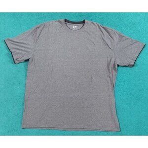 IBS 2 TONE COLOR MENS SHORT SLEEVE T SHIRT GRAY WITH BLACK TRIM 4XL